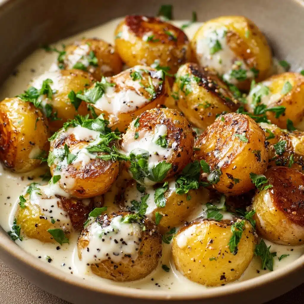 Creamy Garlic Baby Potatoes Recipe - Recipe Image