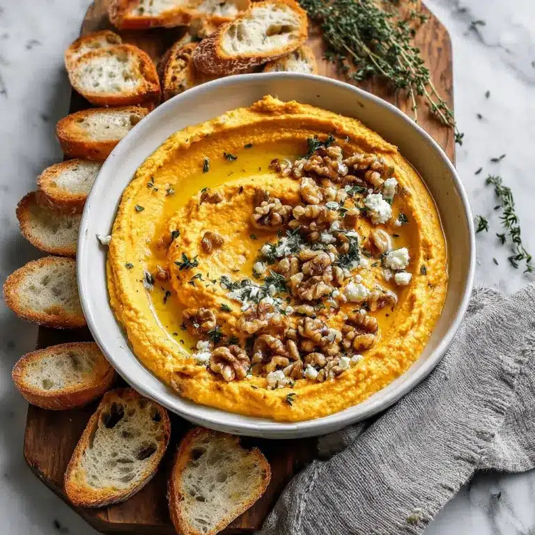 Pumpkin Whipped Feta Dip with Honey, Walnuts & Thyme Recipe