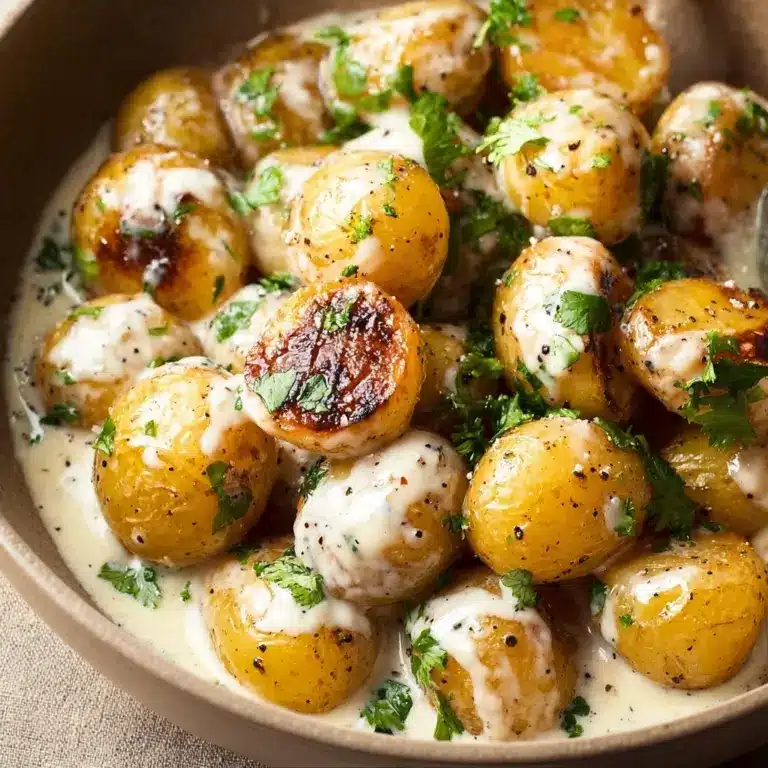 Creamy Garlic Baby Potatoes Recipe