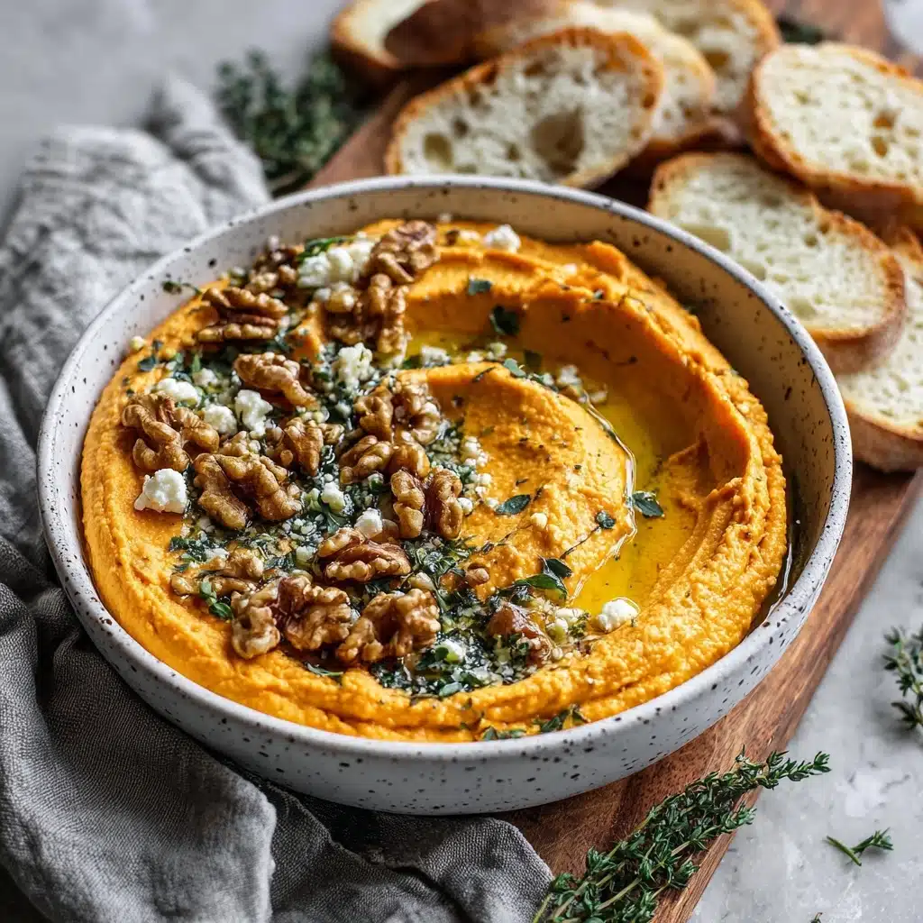 Pumpkin Whipped Feta Dip with Honey, Walnuts & Thyme Recipe - Recipe Image