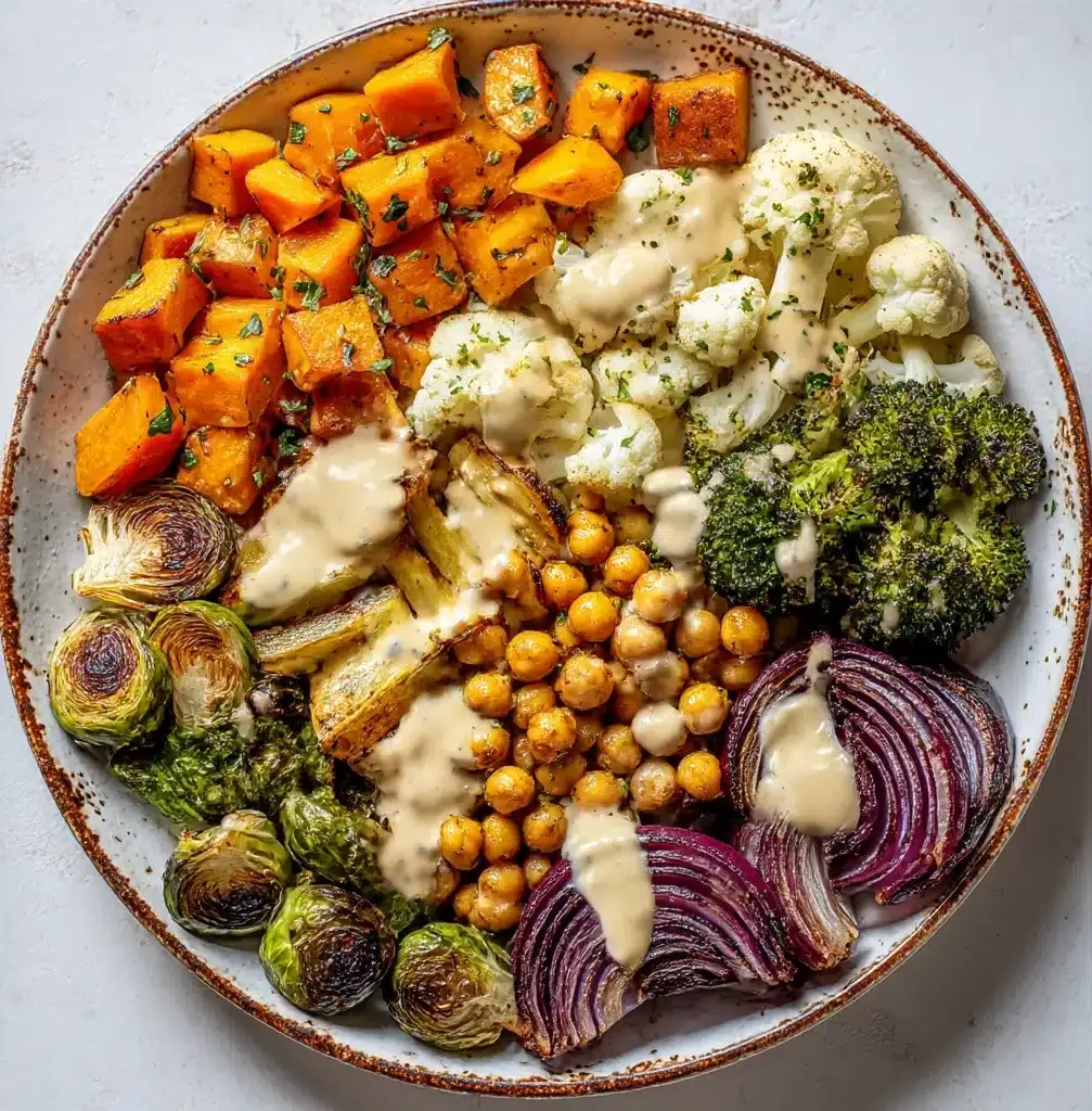 Roasted Veggie Tahini Bowls Recipe