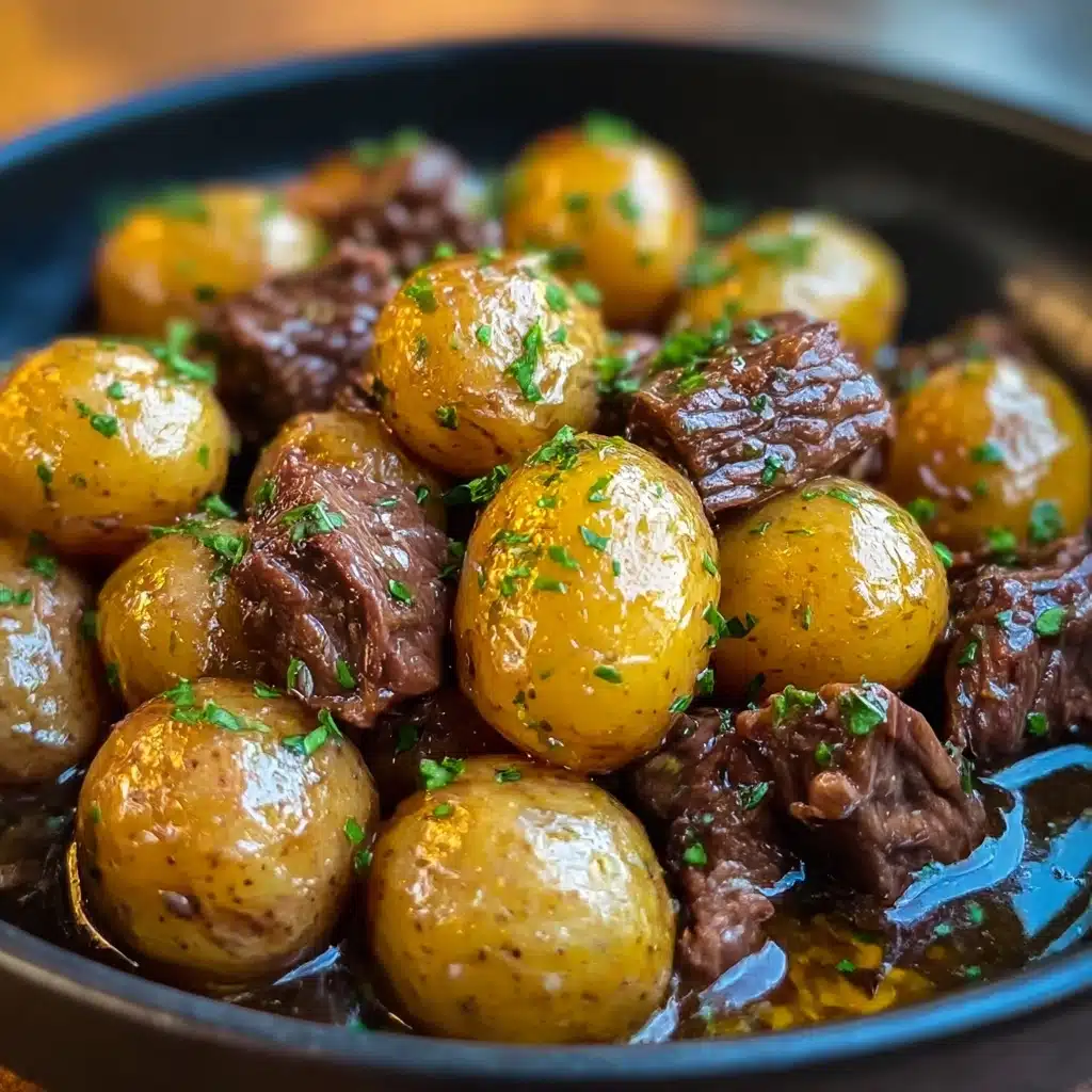 Garlic Butter Beef Bites & Potatoes make a perfect dinner Recipe - Recipe Image