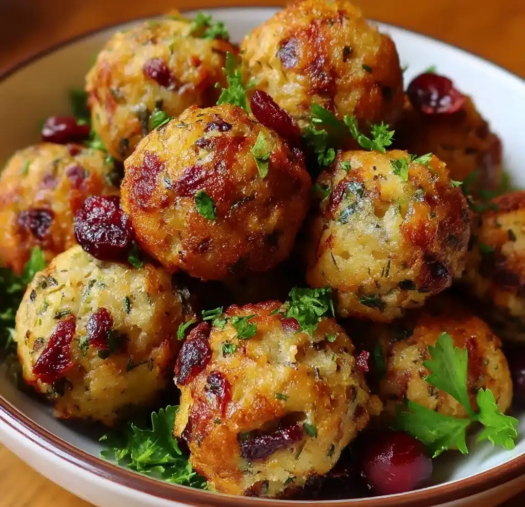 Cranberry Turkey Stuffing Balls Recipe