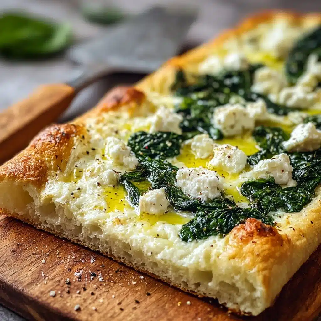 Greek Roasted Garlic Spinach White Pizza Recipe - Recipe Image