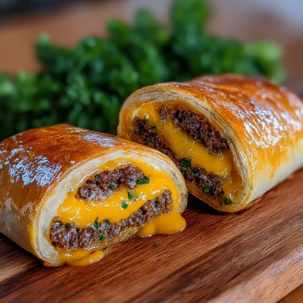 Easy Garlic Butter Beef Cheeseburger Rollups Recipe - Recipe Image