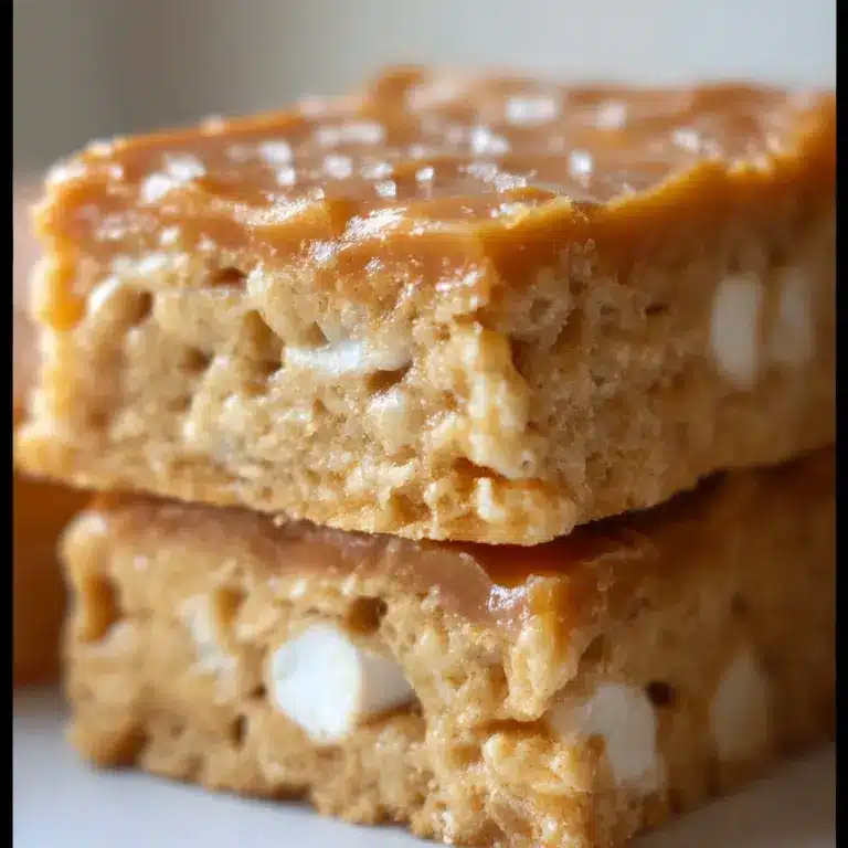 Salted Caramel Peanut Butter Rice Krispie Treats Recipe