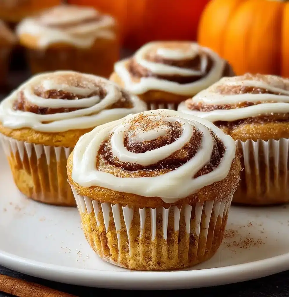 Pumpkin Cinnamon Roll Muffins Recipe