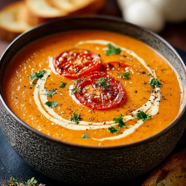 Creamy Roasted Garlic Tomato Soup Recipe