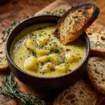 Hearty Cheddar Garlic Herb Potato Soup Recipe