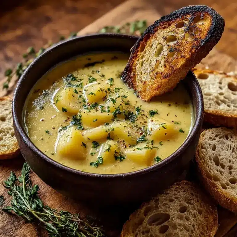 Hearty Cheddar Garlic Herb Potato Soup Recipe