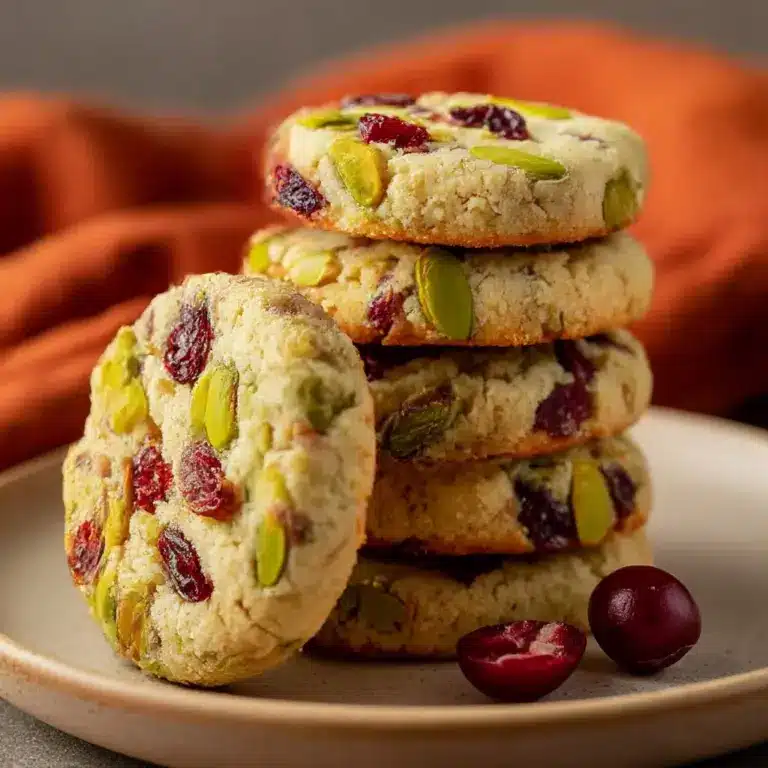Cranberry Pistachio Shortbread Cookies Recipe