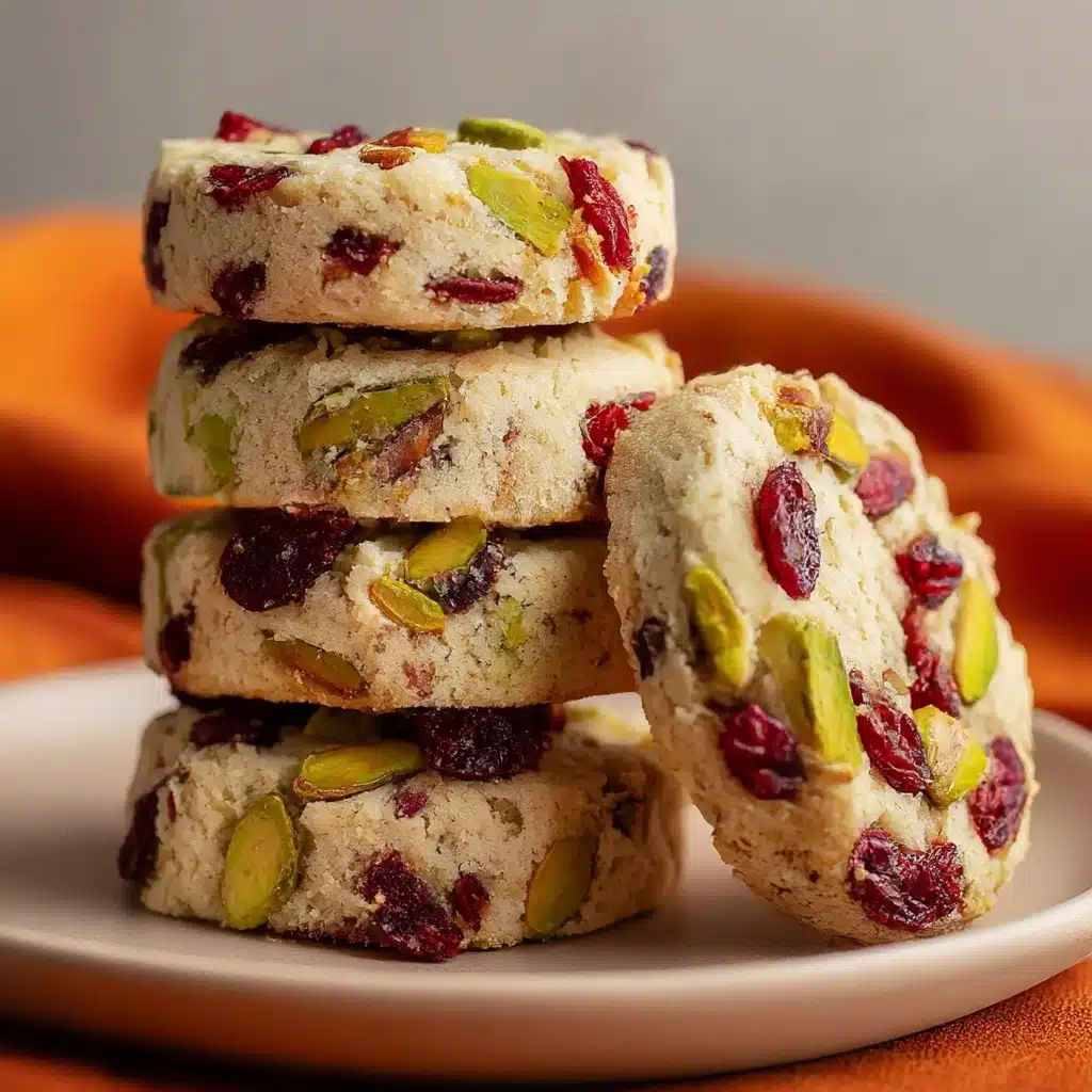 Cranberry Pistachio Shortbread Cookies Recipe - Recipe Image