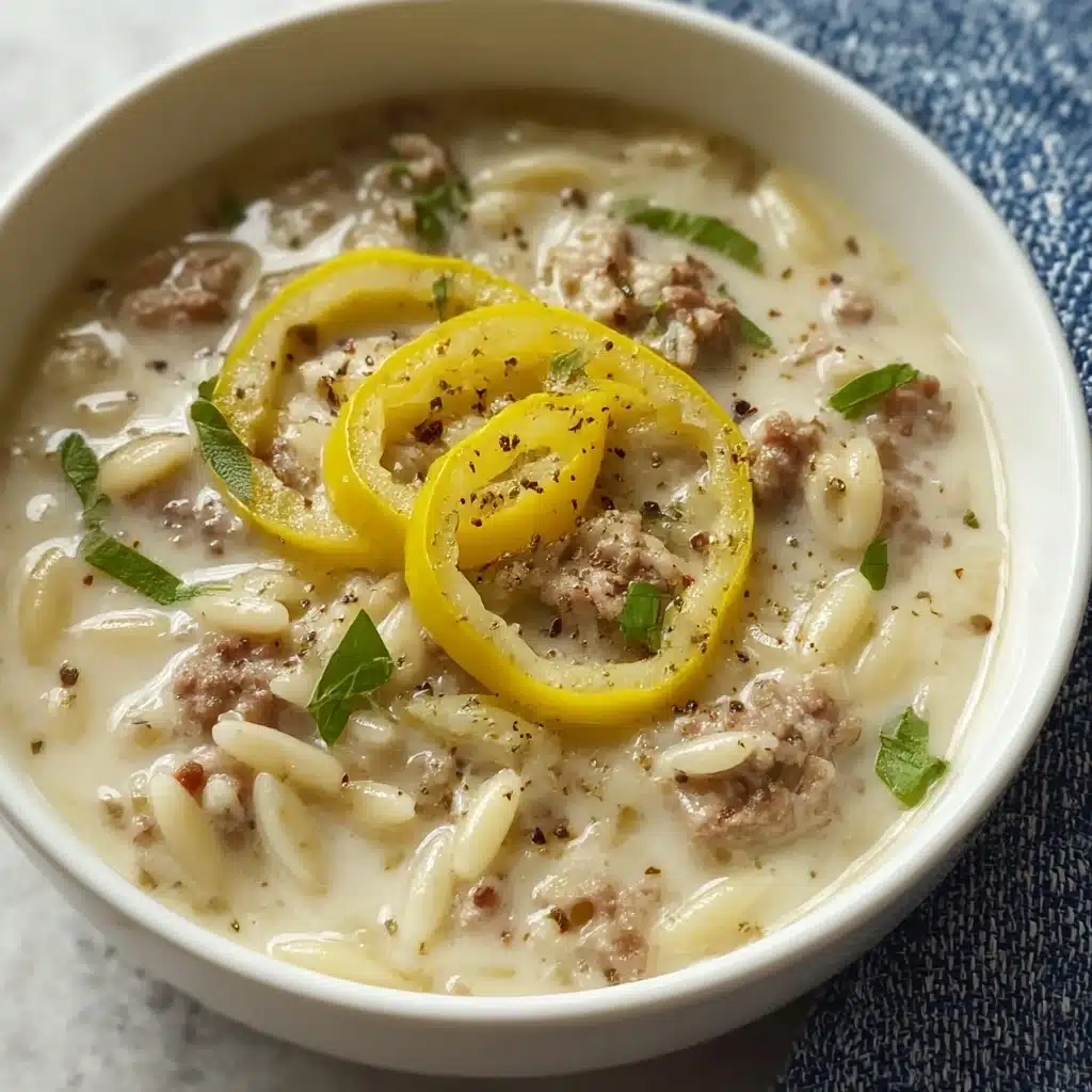 Savory Orzo Stuffed Banana Peppers Soup Recipe - Recipe Image