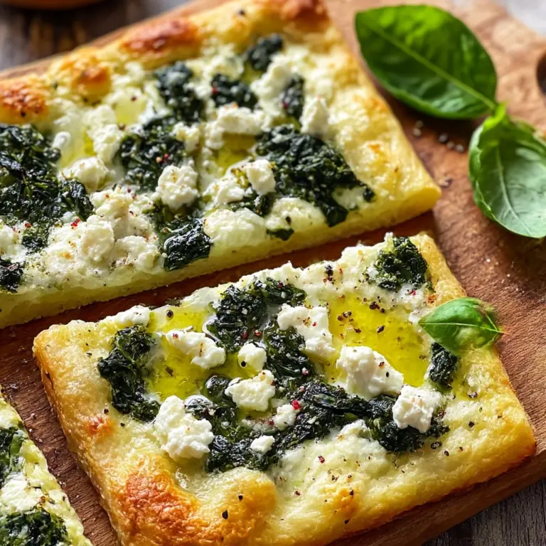 Greek Roasted Garlic Spinach White Pizza Recipe