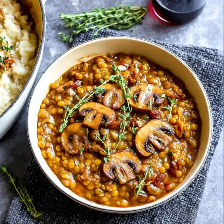 Hearty Vegan Lentil Mushroom Stew Recipe