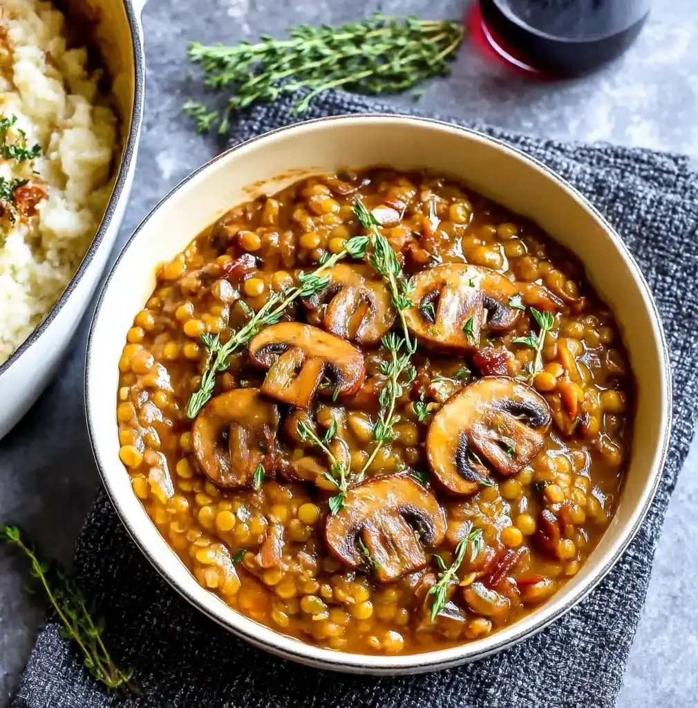 Hearty Vegan Lentil Mushroom Stew Recipe