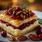 Cranberry Pecan Brie in Flaky Puff Pastry