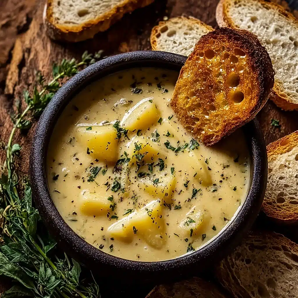 Hearty Cheddar Garlic Herb Potato Soup Recipe
