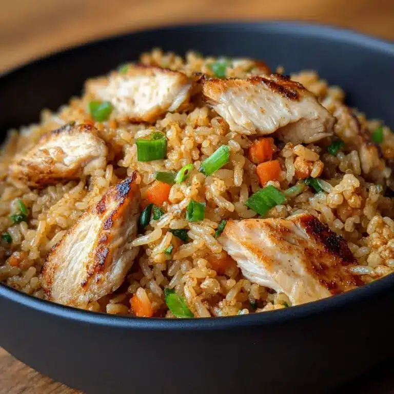 High Protein Crispy Garlic Chicken Fried Rice Recipe