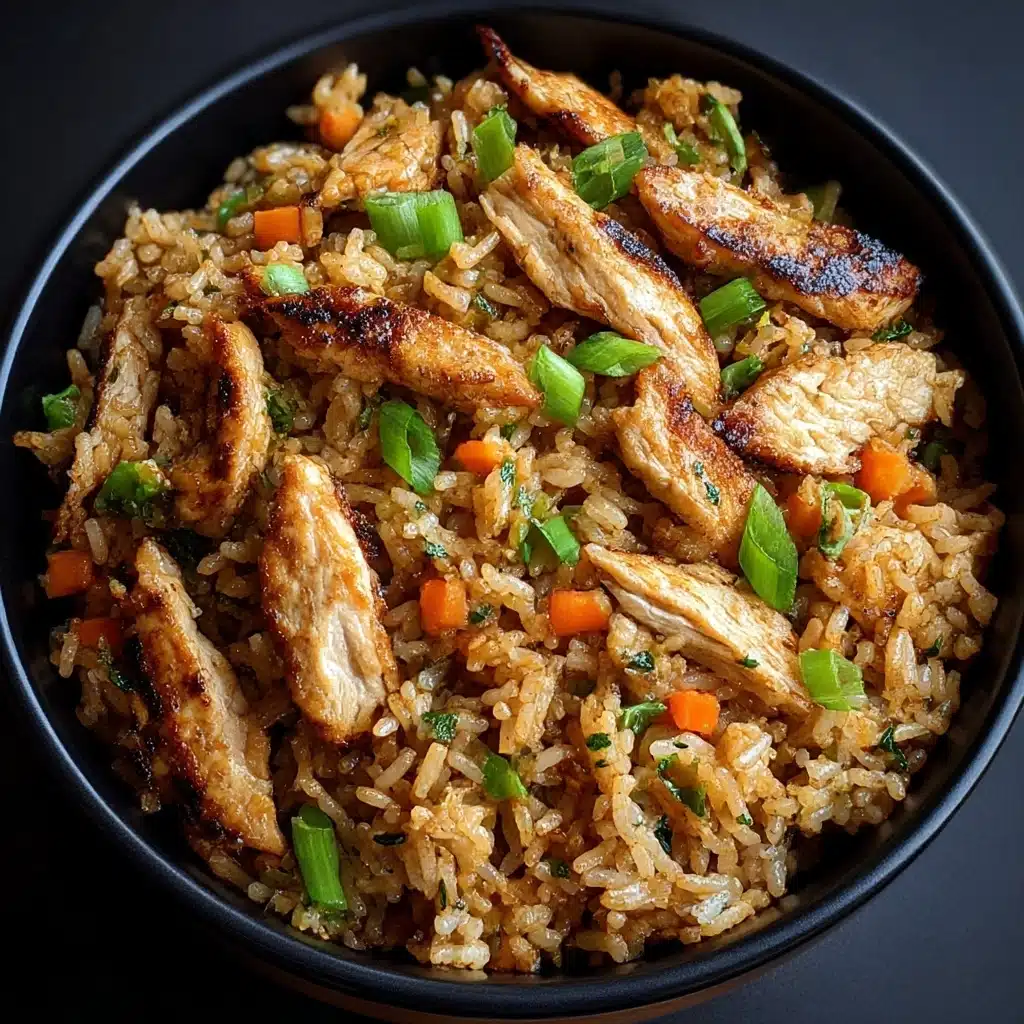 High Protein Crispy Garlic Chicken Fried Rice Recipe - Recipe Image