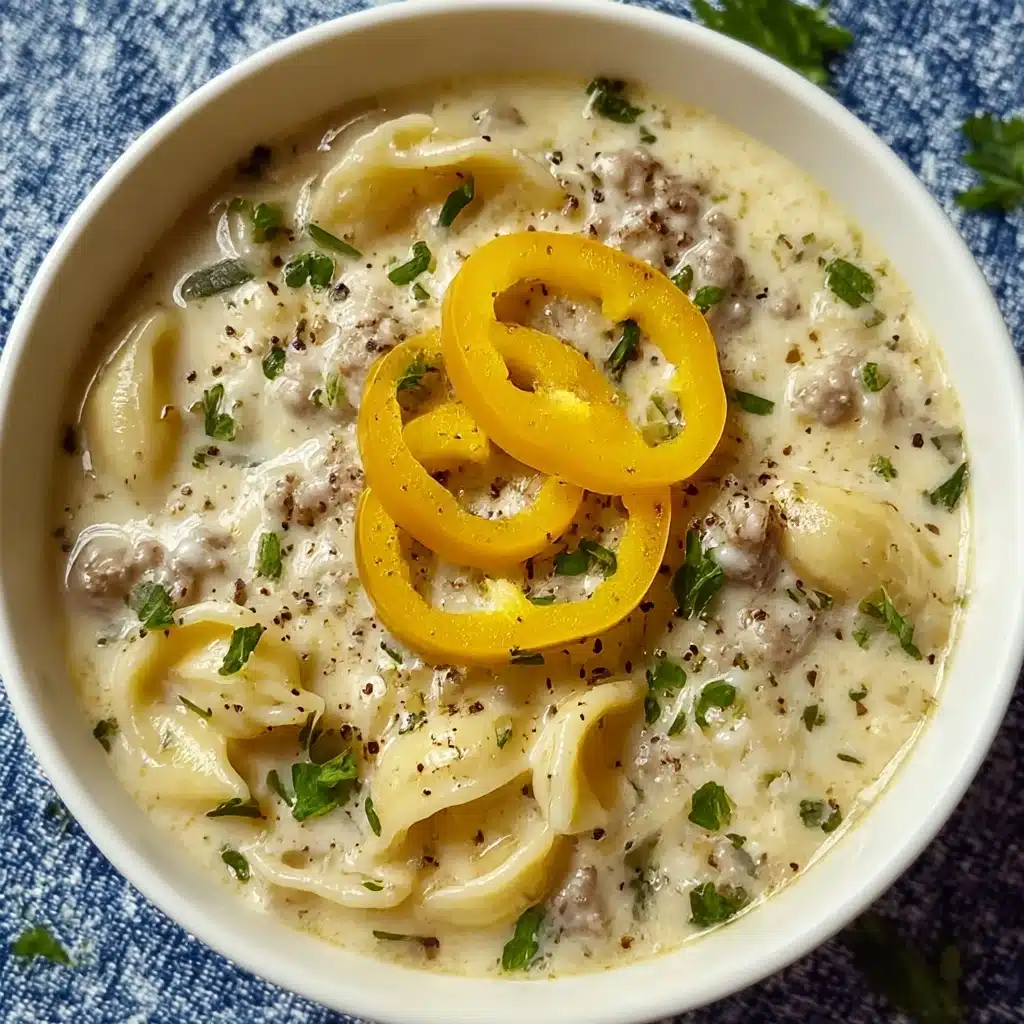 Savory Orzo Stuffed Banana Peppers Soup Recipe - Recipe Image