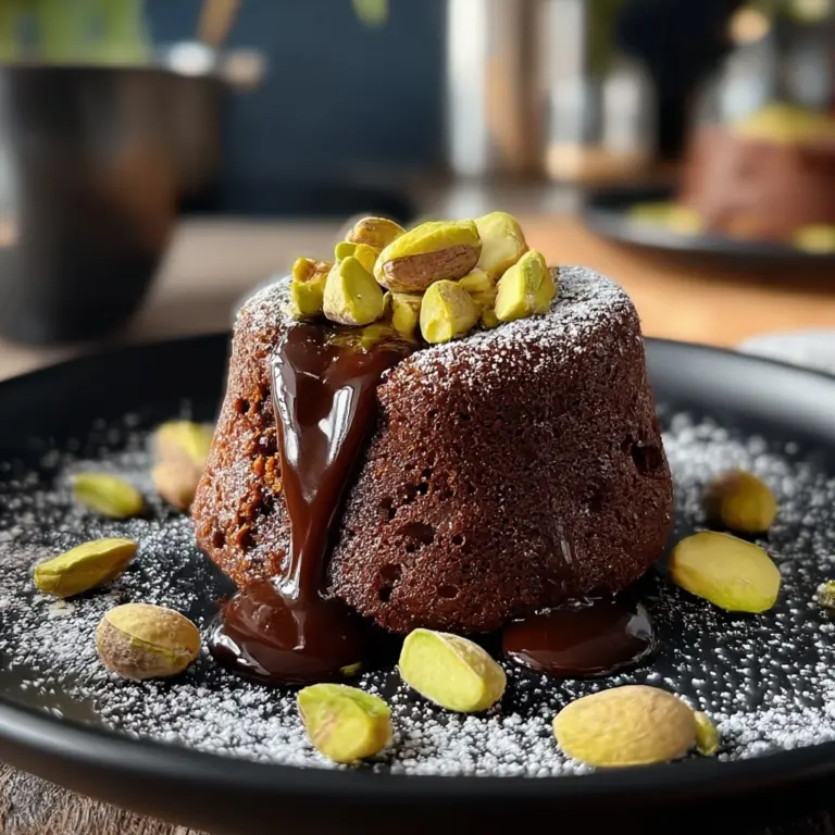 Pistachio Chocolate Lava Cakes