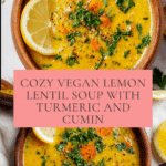 Vegan Lemon Lentil Soup with Turmeric Recipe