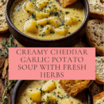 Hearty Cheddar Garlic Herb Potato Soup Recipe