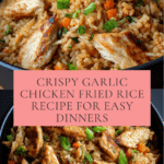 High Protein Crispy Garlic Chicken Fried Rice Recipe