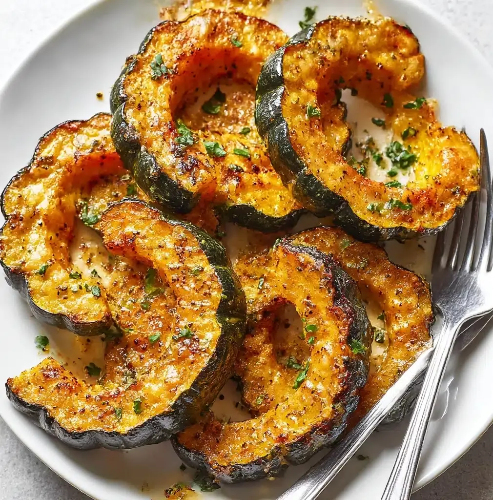 Parmesan Herb Roasted Acorn Squash Recipe