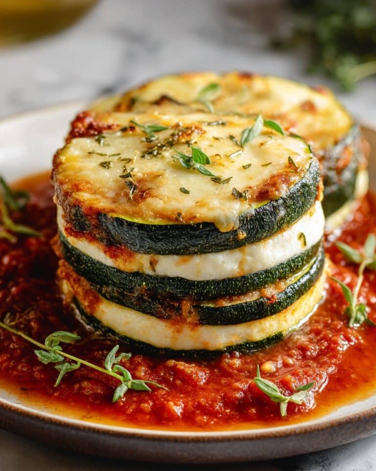 Layered Zucchini Ricotta Melts with Marinara Recipe