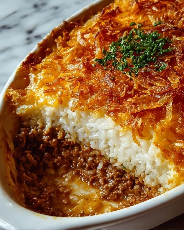 French Onion Ground Beef and Rice Casserole Recipe