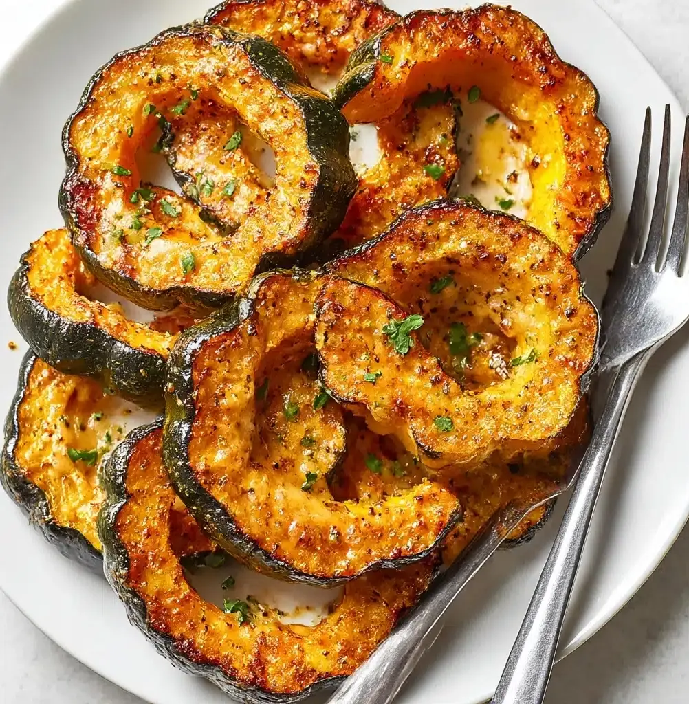 Parmesan Herb Roasted Acorn Squash Recipe