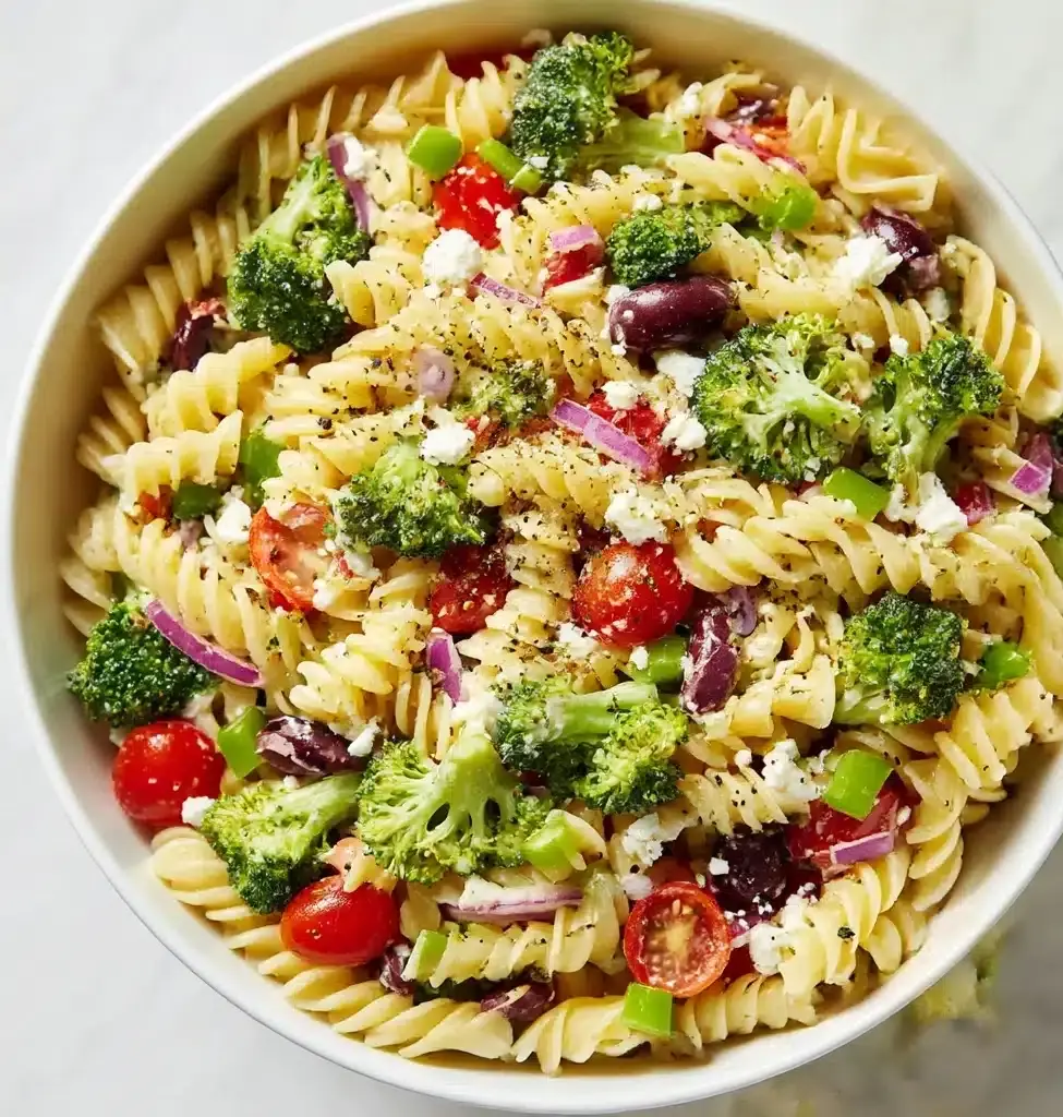 Greek Broccoli Pasta Salad Recipe