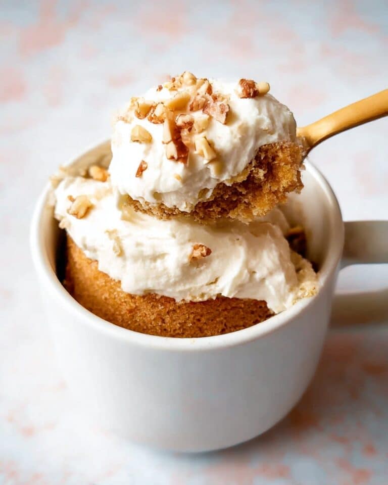 Carrot Mug Cake with Greek Yogurt and Toasted Pecans Recipe