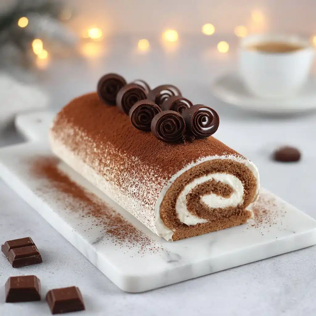 Gourmet Tiramisu Yule Log Cake Recipe - Recipe Image