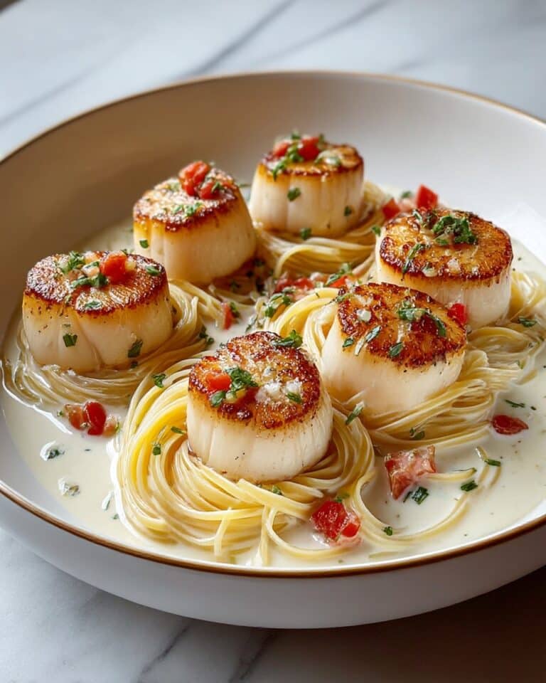 Sea Scallops with Lemon Garlic Angel Hair Pasta Recipe