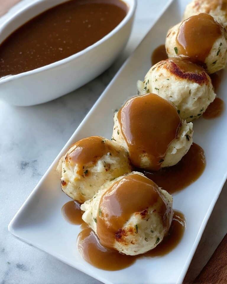 Turkey Stuffing Balls with Gravy Recipe
