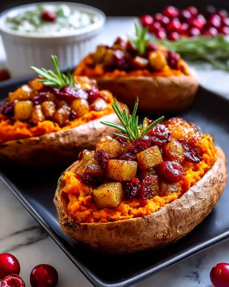 Fall Cranberry Apple Twice-Baked Sweet Potatoes Recipe