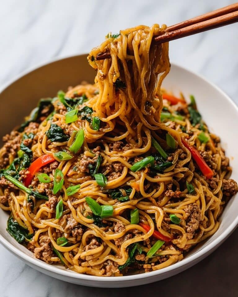 Mongolian Ground Beef Noodles Recipe