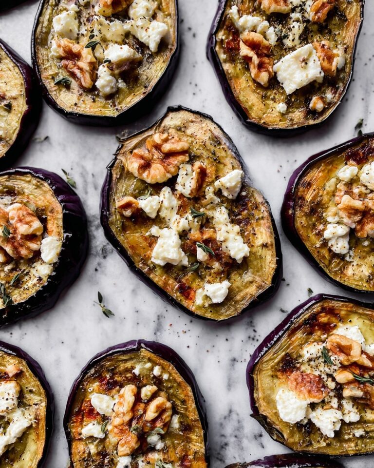 Eggplant Toasts with Goat Cheese and Walnuts Recipe