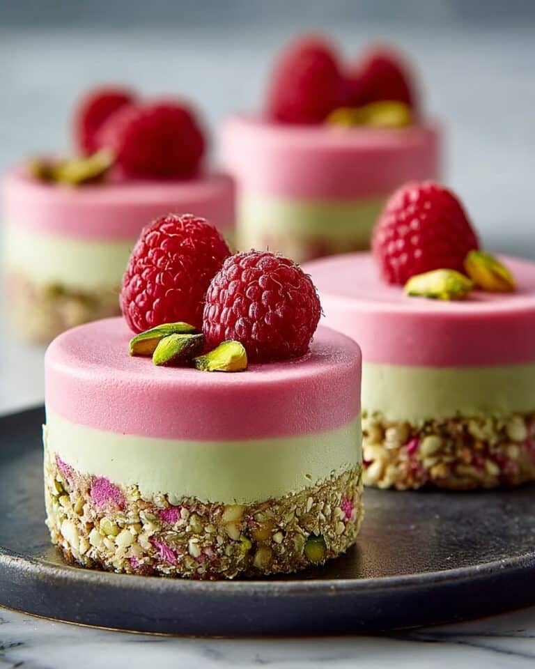 Raspberry Pistachio Mousse Cakes Recipe