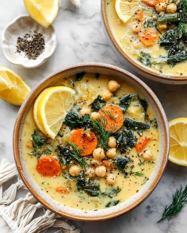 Lemony Greek Chickpea Soup Recipe