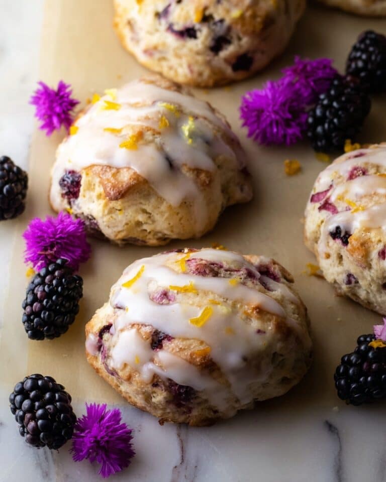 Earl Grey Blackberry Scones with Lemon Glaze Recipe