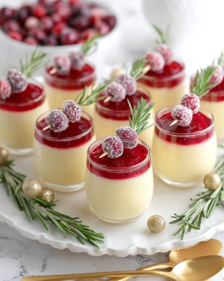 Eggnog Panna Cotta with Spiked Cranberry Sauce Recipe