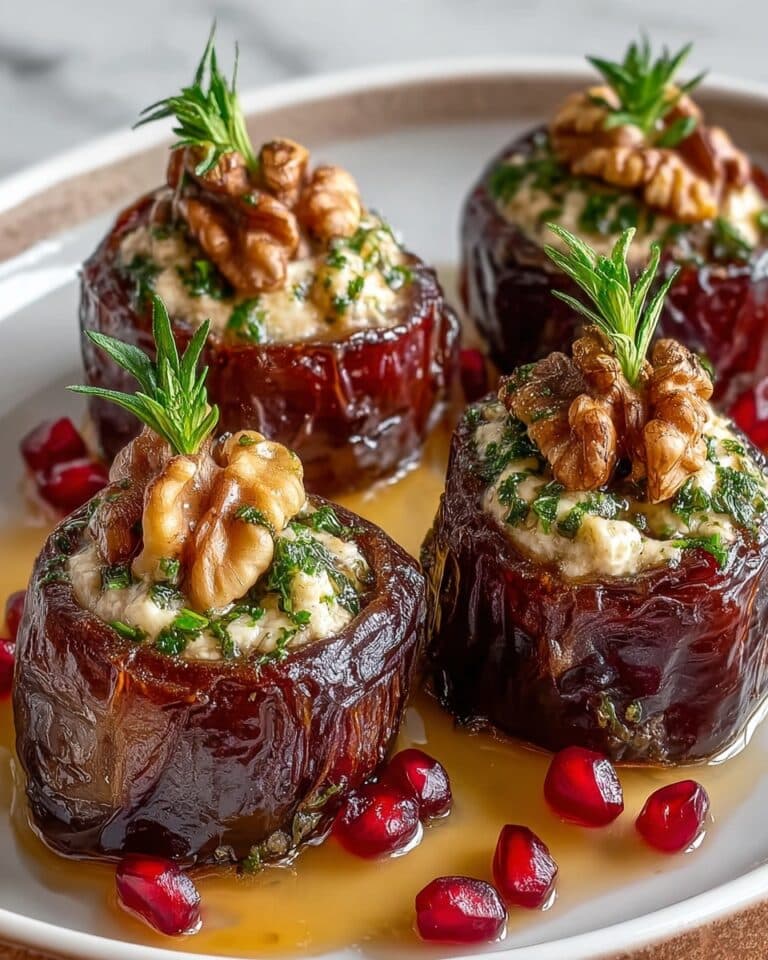 Feta-Parmesan Stuffed Dates with Honey-Walnut Crunch Recipe