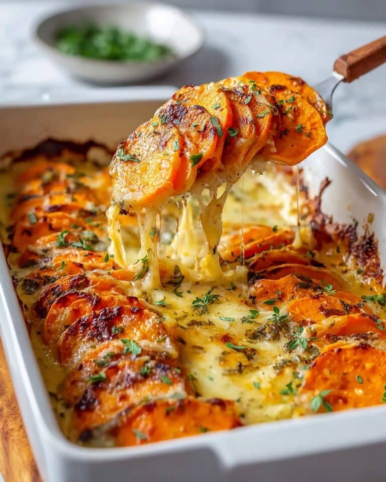 Homemade Garlic Butter Sweet Potato Bake Recipe