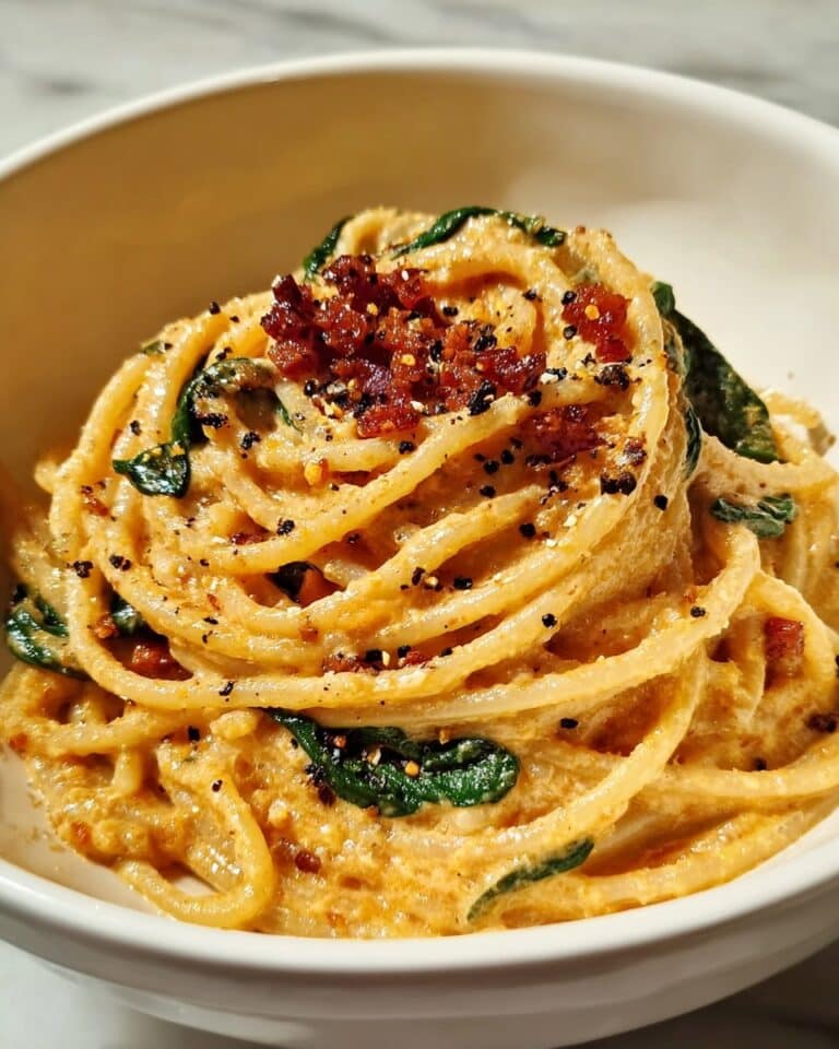Spaghetti & Spinach with Sun-Dried Tomato Cream Sauce Recipe