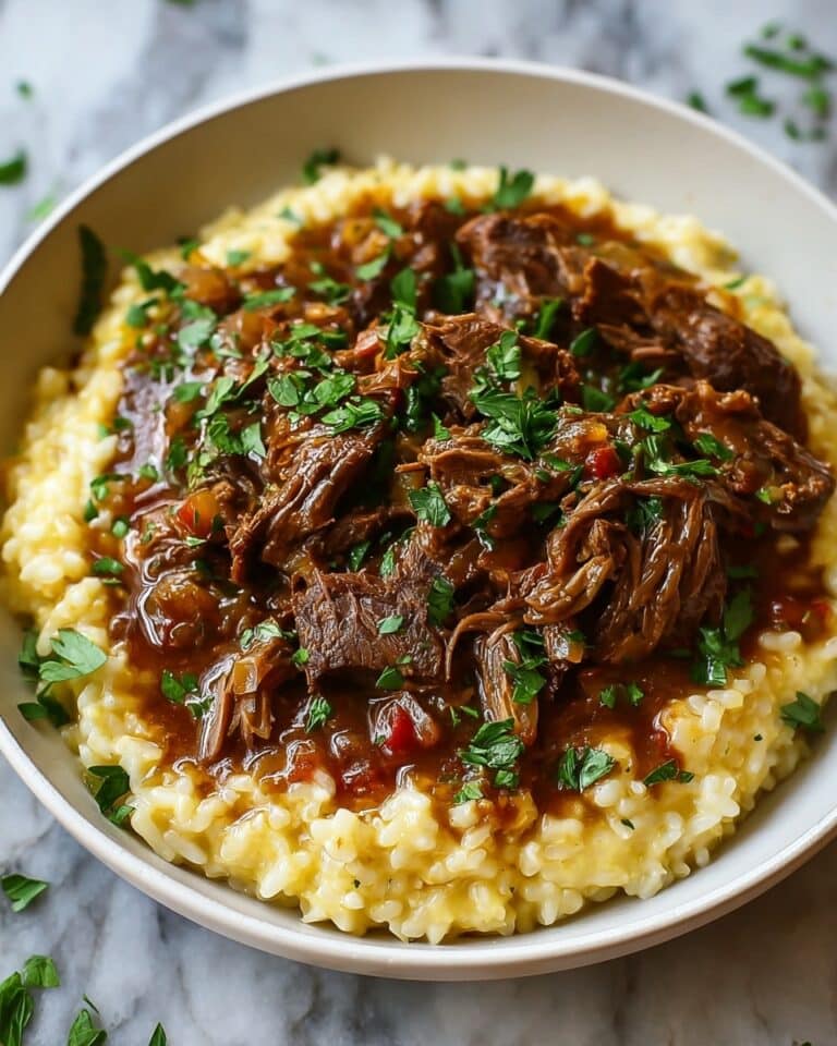 Slow‑Braised Pot Roast with Creamy Parmesan Risotto Recipe