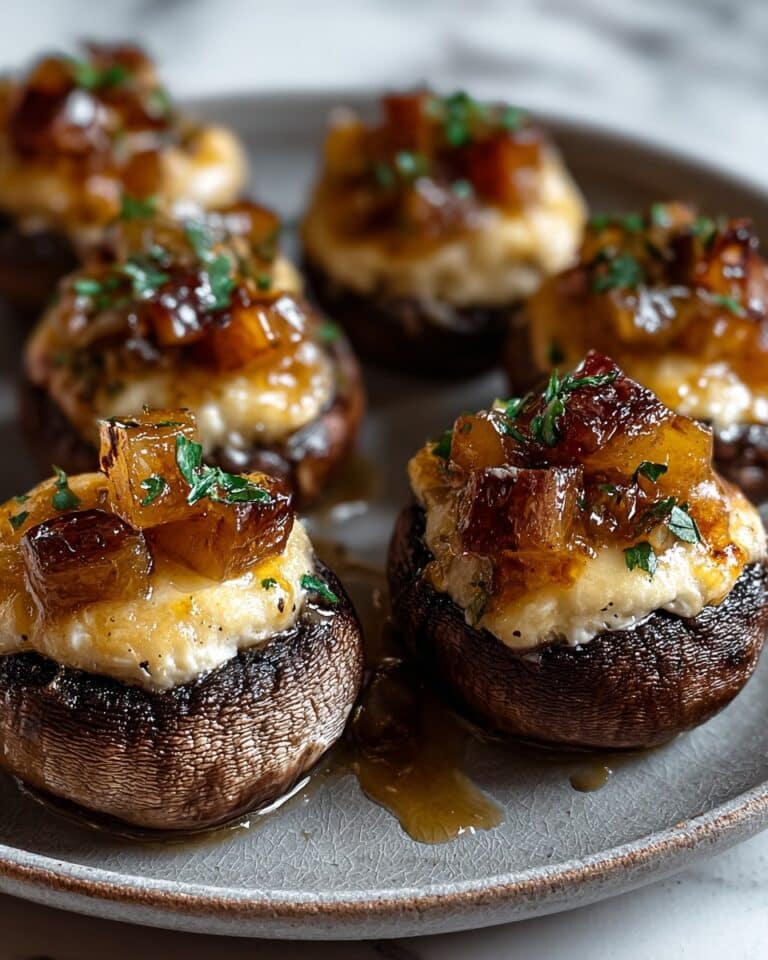 Caramelized Onion & Gruyère Stuffed Mushrooms Recipe